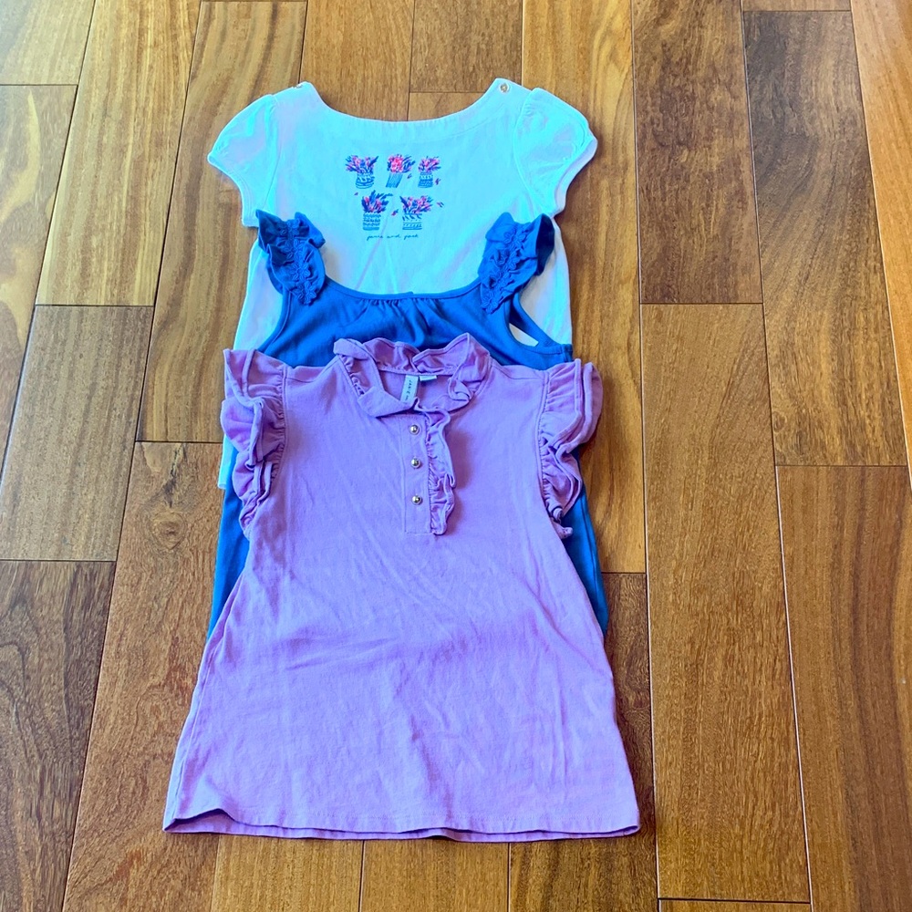Janie and Jack Girls' Tops in White, Blue, and Purple